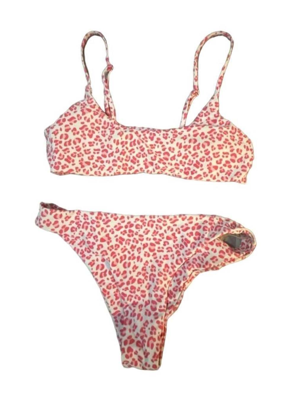 SHEIN Pink Leopard Print Two Piece Bikini Set Size XS